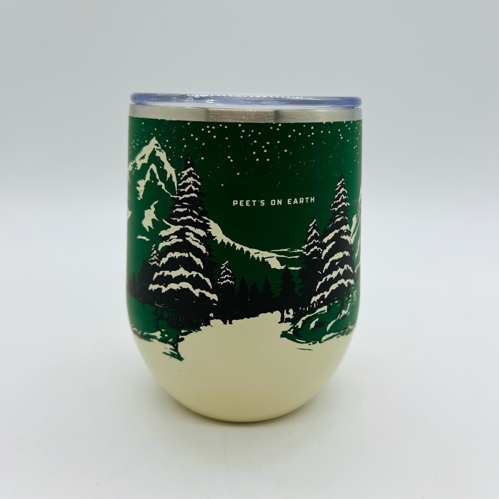 Swig for Peet's Coffee Insulated Green and Cream Thermos Depi Mountain View